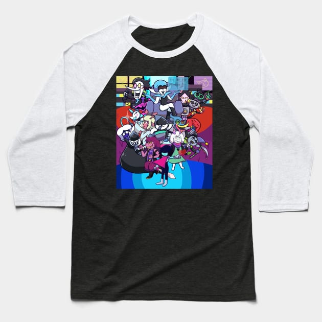 Deltarune Chapter 1 and 2 Baseball T-Shirt by Magi 